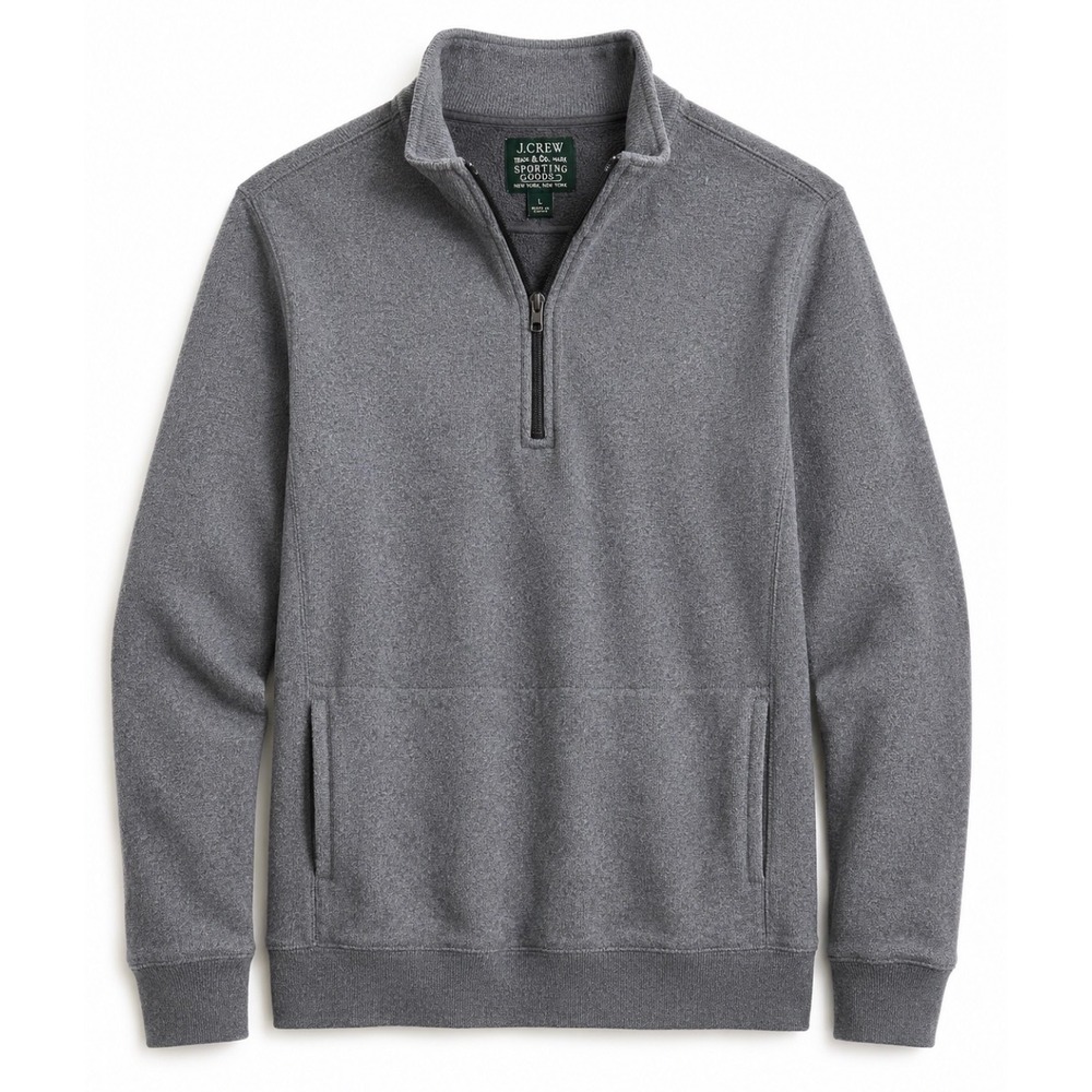 J.Crew Sporting Goods Men's Large Gray Quarter Zip Pullover Sweater